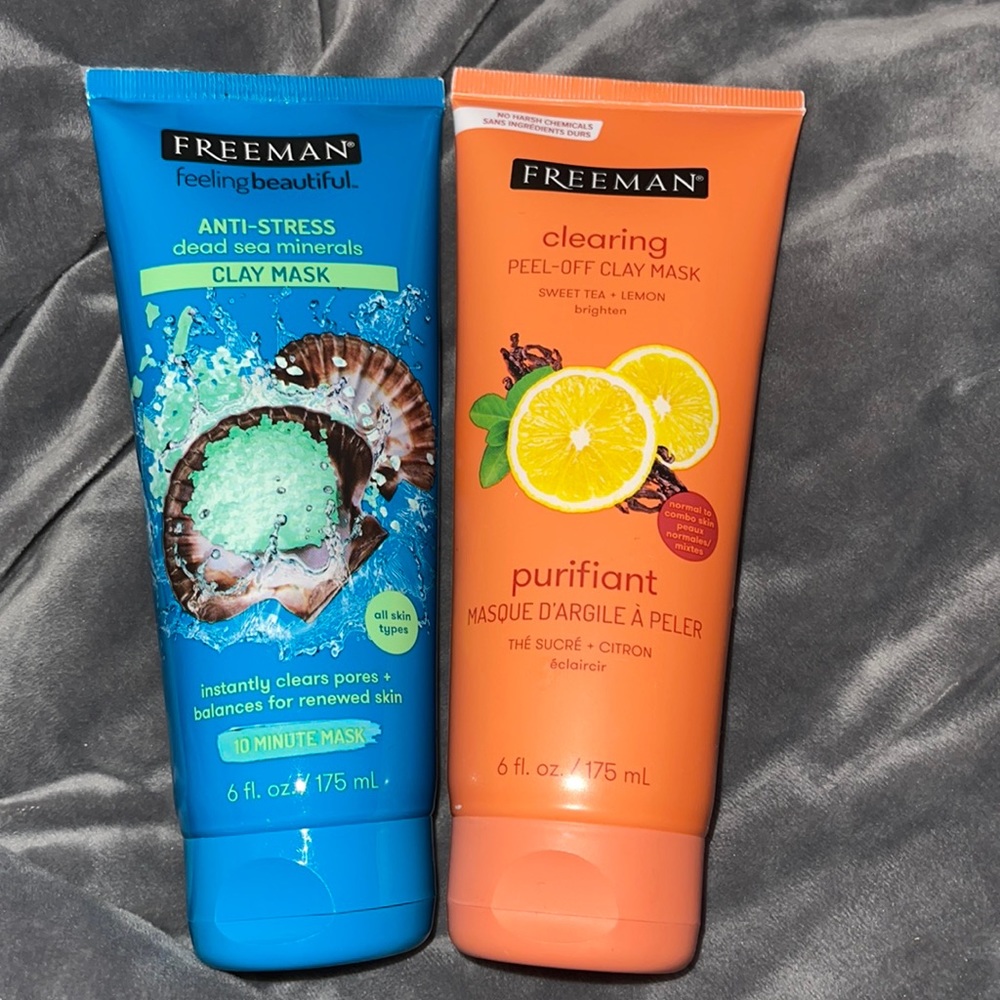 Set of 2 6oz tubes of FREEMAN Clay Masks